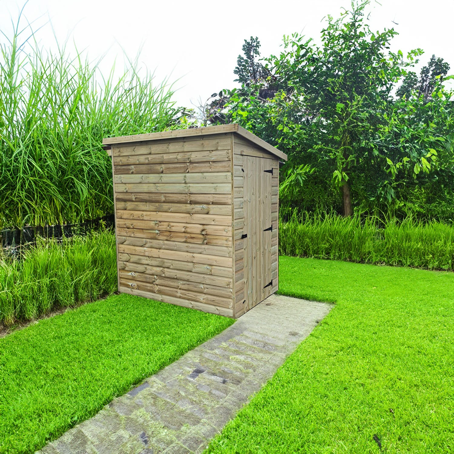 Windowless Ed's Pent Shed - 8ft x 4ft - Windowless - Right Side Door – UK Shed It