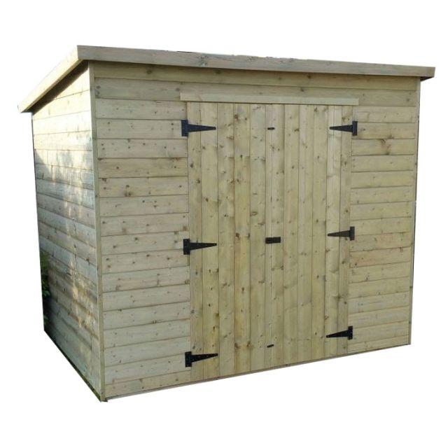 Pent Shed 8ft Wide x 6ft Deep No Windows And Front Double Doors