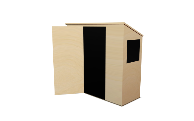 Pent Shed 6ft Wide x 3ft Deep 1 Side Window And Front Door